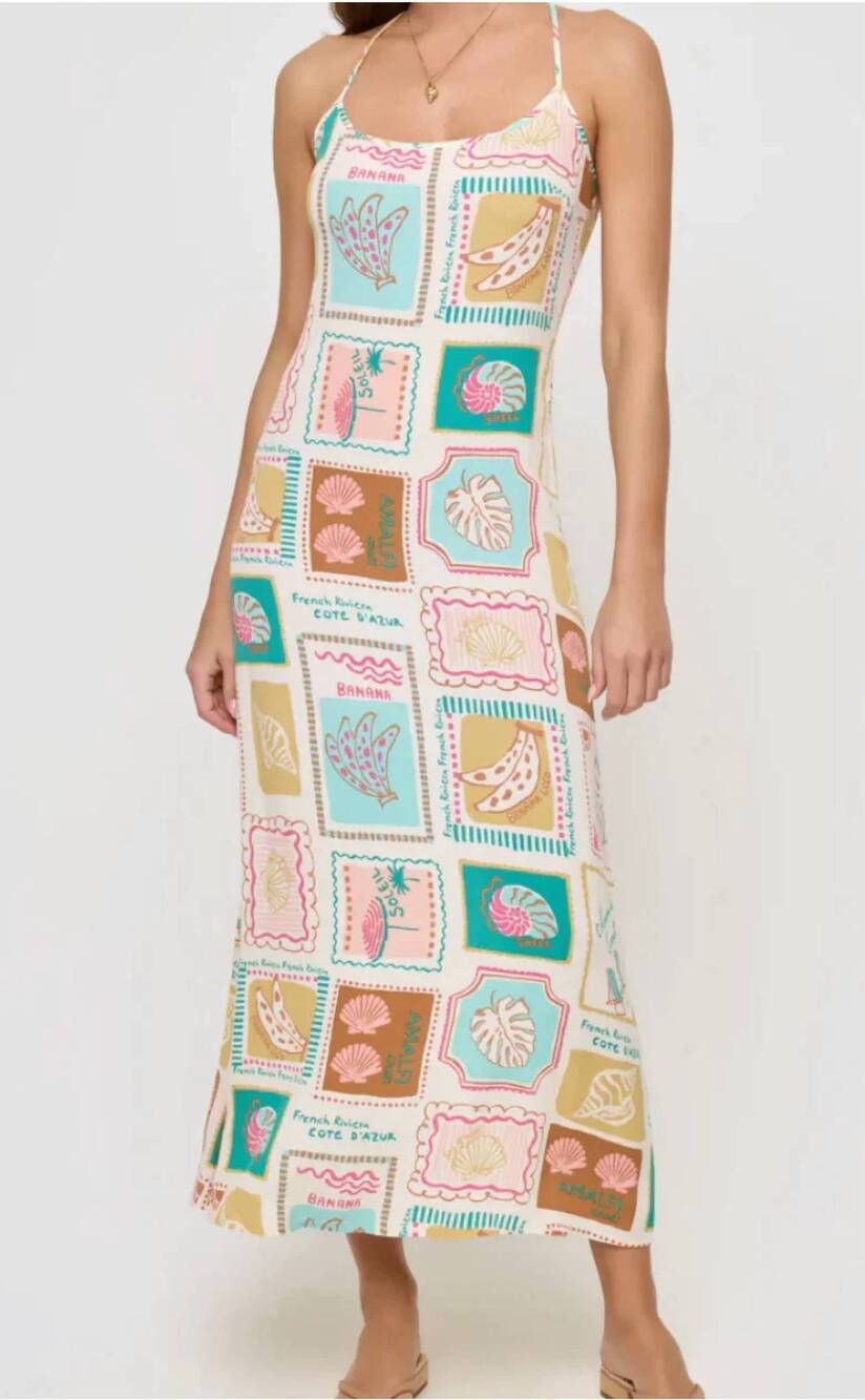 NEW L*SPACE summer somewhere midi dress in multi